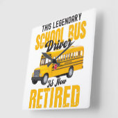 Funny school bus driver retirement Retired men スクエア壁時計 (傾斜)