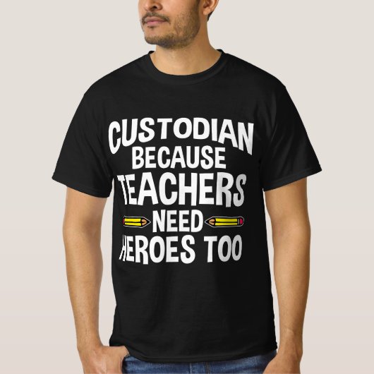 Funny School Custodian For Men Women Janitor Quote Tシャツ (正面)