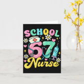 Funny School Nurse 67 Cute Medical Meme Design  カード (黄色い花)