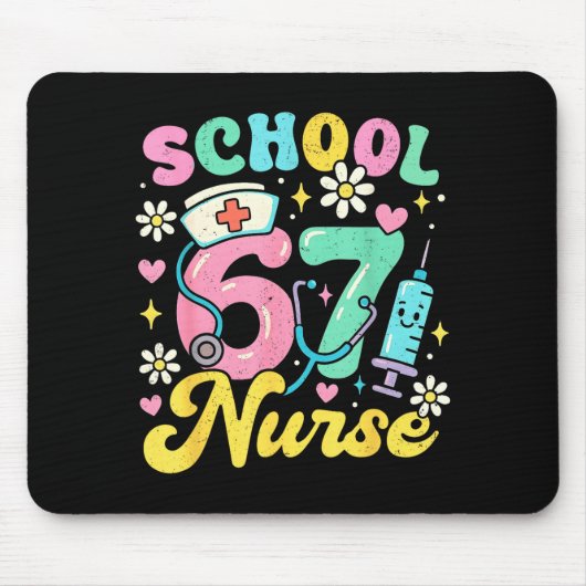 Funny School Nurse 67 Cute Medical Meme Design  マウスパッド (正面)