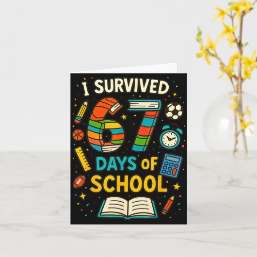 Funny School Six Seven Meme Student Teacher Joke 6 カード (黄色い花)