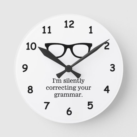 Funny school teacher wall clock for classroom ラウンド壁時計 (正面)