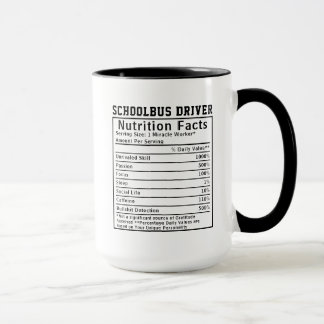 Funny Schoolbus Driver Nutrition Facts Boss Gift マグカップ