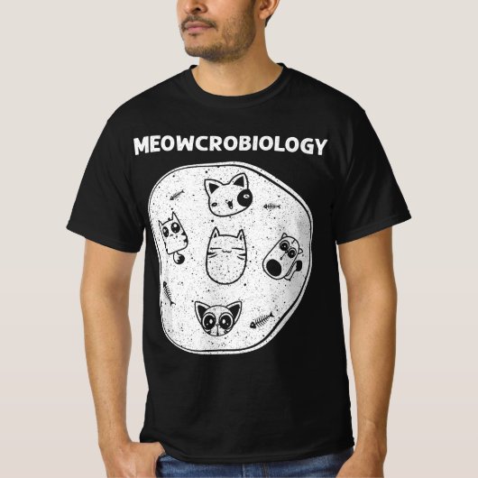 Funny Science Cat For Men Women Meow Microbiologis Tシャツ (正面)