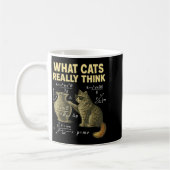 Funny Science Cat Physics What Cats Think Gift Men コーヒーマグカップ (左)