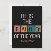 Funny Science Periodic Table Father of the Year カード (正面)