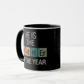 Funny Science Periodic Table Father of the Year マグカップ (正面左)