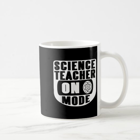 Funny Science Teacher On Mode Activated With Atom コーヒーマグカップ (右)