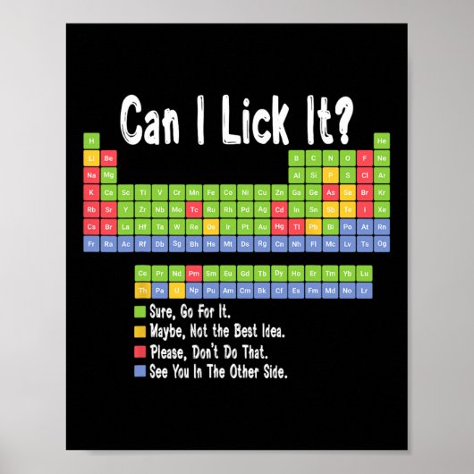 Funny Science Teacher Student Can I Lick It Period ポスター (正面)