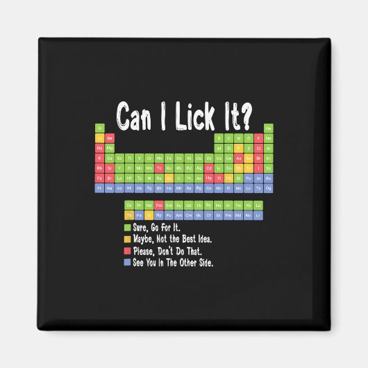 Funny Science Teacher Student Can I Lick It Period マグネット (正面)