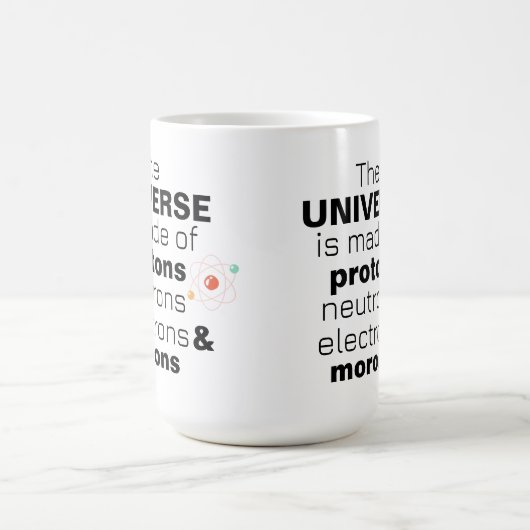 Funny Science Universe Protons Neutrons Electrons  コーヒーマグカップ (中央)