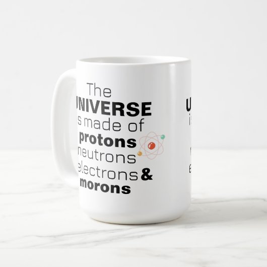 Funny Science Universe Protons Neutrons Electrons  コーヒーマグカップ (正面左)