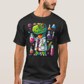 Funny Scientist Dinosaur, Smart Scientist Dino, Ki Tシャツ (正面)