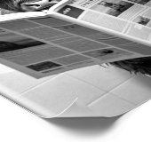 Funny Scottish Highland Cow in Bathroom Wall Art ポスター (角)