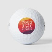 Funny Scramble Golf Dad Retro Sunset Add Text ゴルフボール (正面)