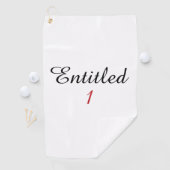 Funny Scratch Golfer Entitled 1 Spoof Brand Parody ゴルフタオル (インサイチュ)