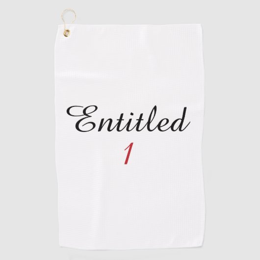 Funny Scratch Golfer Entitled 1 Spoof Brand Parody ゴルフタオル (正面)