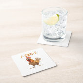 Funny Screaming Chicken F Caw F Humor スクエアペーパーコースター (インサイチュ)