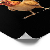 Funny Screaming Chicken F-Caw-F Joke Design Classi ポスター (角)