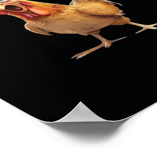 Funny Screaming Chicken F-Caw-F Joke Design Classi ポスター (角)