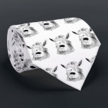 Funny Screaming Goat Drawing black and white ネクタイ<br><div class="desc">This funny screaming goat novelty farm animal art tie design will bring a smile to your face. Fun Hand drawn simple black and white drawing illustration pattern. Most people don’t choose the goat life, the goat life chooses them and here’s an opportunity to spread a little goat life with your...</div>