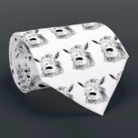 Funny Screaming Goat Drawing black and white ネクタイ<br><div class="desc">This funny screaming goat novelty farm animal art tie design will bring a smile to your face. Fun Hand drawn simple black and white drawing illustration pattern. Most people don’t choose the goat life, the goat life chooses them and here’s an opportunity to spread a little goat life with your...</div>