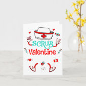 Funny Scrub Valentines Day Nurse Crew Family Group カード (黄色い花)