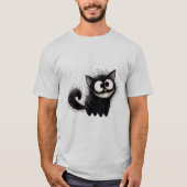 Funny Scruffy Black Cat Grin  ✨🐾🖤 Tシャツ (正面)