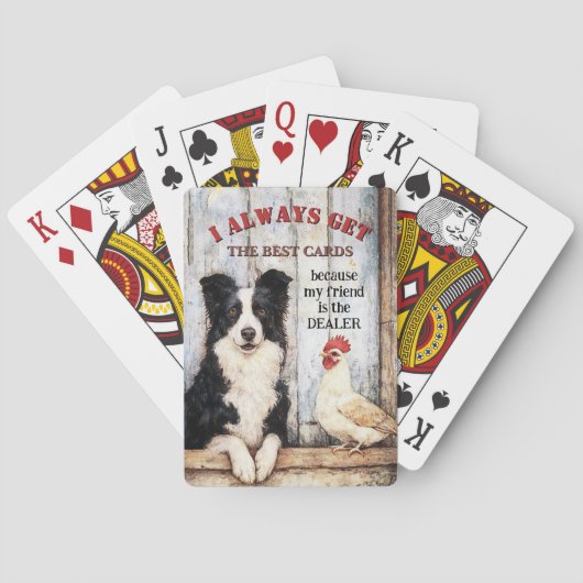 Funny Scruffy Dog and Chicken  トランプ (裏面)