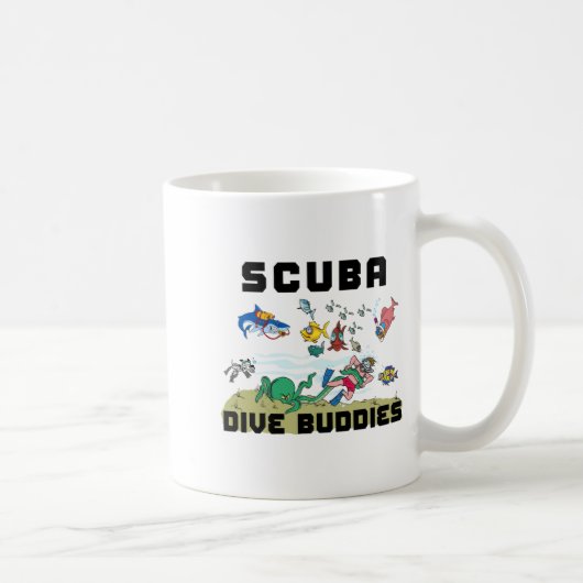 Funny Scuba Dive Buddy コーヒーマグカップ (右)