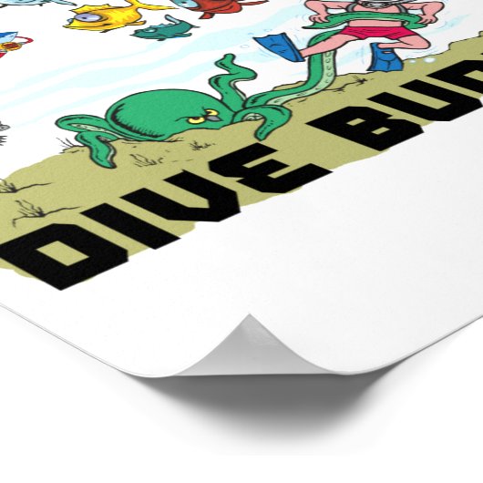 Funny Scuba Dive Buddy ポスター (角)