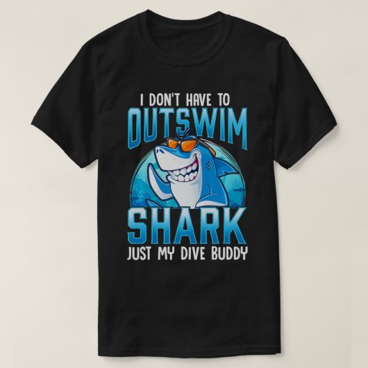 Funny Scuba Diving Shark Dive Buddy  Tシャツ (デザイン正面)