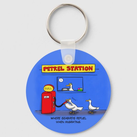 Funny sea gulls petrel cartoon humor キーホルダー (正面)