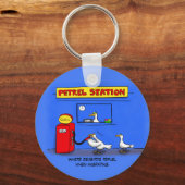 Funny sea gulls petrel cartoon humor キーホルダー (正面)