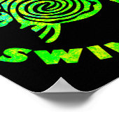 Funny Sea Turtle Just Keep Swimming Ocean Beach Va ポスター (角)