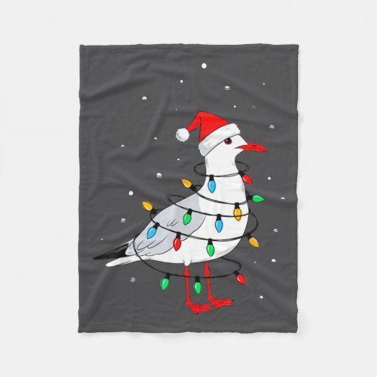 Funny Seagull Bird Christmas Animal Lover フリースブランケット (正面)