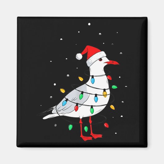 Funny Seagull Bird Christmas Animal Lover マグネット (正面)