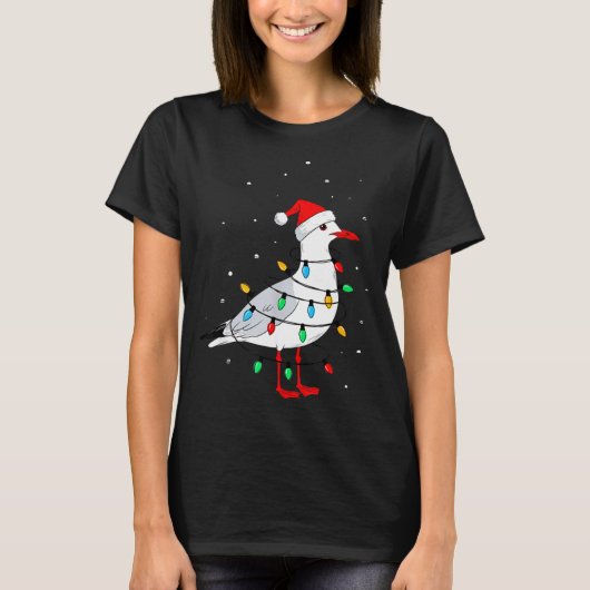 Funny Seagull Bird Christmas Animal Lover  Tシャツ (正面)