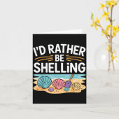 Funny Seashell Design For Men Women Sea Shell Seas カード (黄色い花)