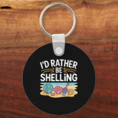 Funny Seashell Design For Men Women Sea Shell Seas キーホルダー (正面)