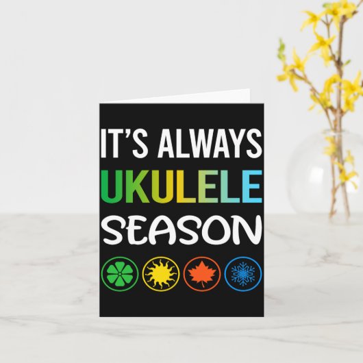 Funny Season Ukulele  カード (黄色い花)