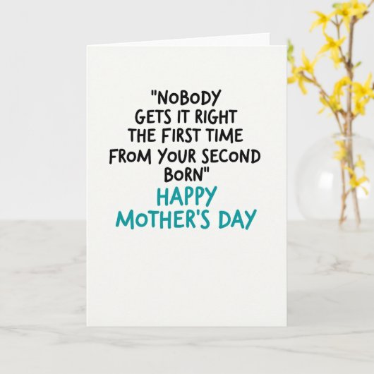 Funny Second Born Mother Card カード (黄色い花)