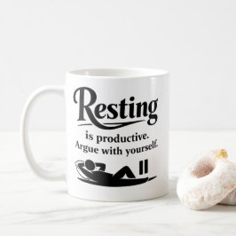Funny Self Care Mug – Resting Is Productive コーヒーマグカップ