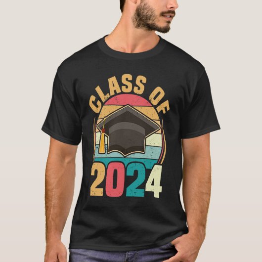 Funny Senior Class Of 2024 Retro Graduation 2024 Tシャツ (正面)