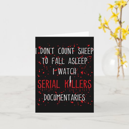 Funny Serial Killer True Crime Junkie Murder Myste カード (黄色い花)