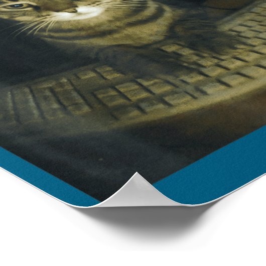 Funny Serious Gamer Cat Lovers Stud Kitty Cat Meme ポスター (角)