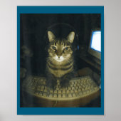 Funny Serious Gamer Cat Lovers Stud Kitty Cat Meme ポスター (正面)