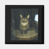 Funny Serious Gamer Cat Lovers Stud Kitty Cat Meme マグネット (正面)