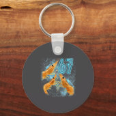 Funny Seven Six Sarcastic Lover Shrimp 67 Seafood キーホルダー (正面)
