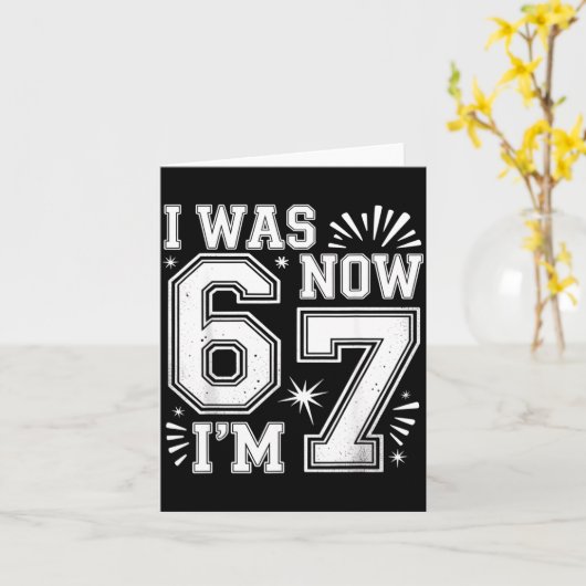 Funny Seven Year Old Birthday Design Kids  カード (黄色い花)